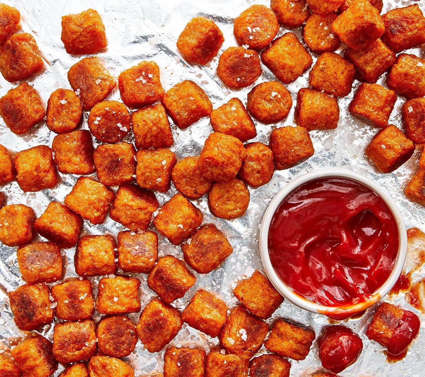 Air fry prepped vegan tots for a healthier, crispy snack with minimal oil