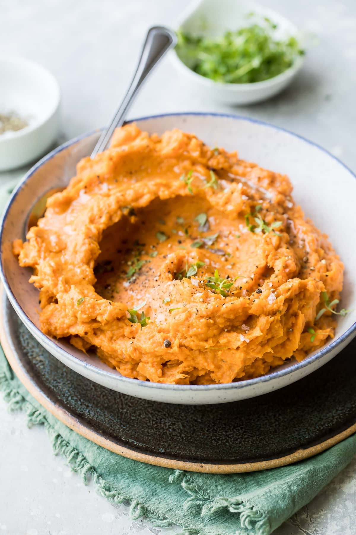 Blend mashed sweet potatoes with other ingredients, add your flavor twist, bake, and prepare for pudding perfection