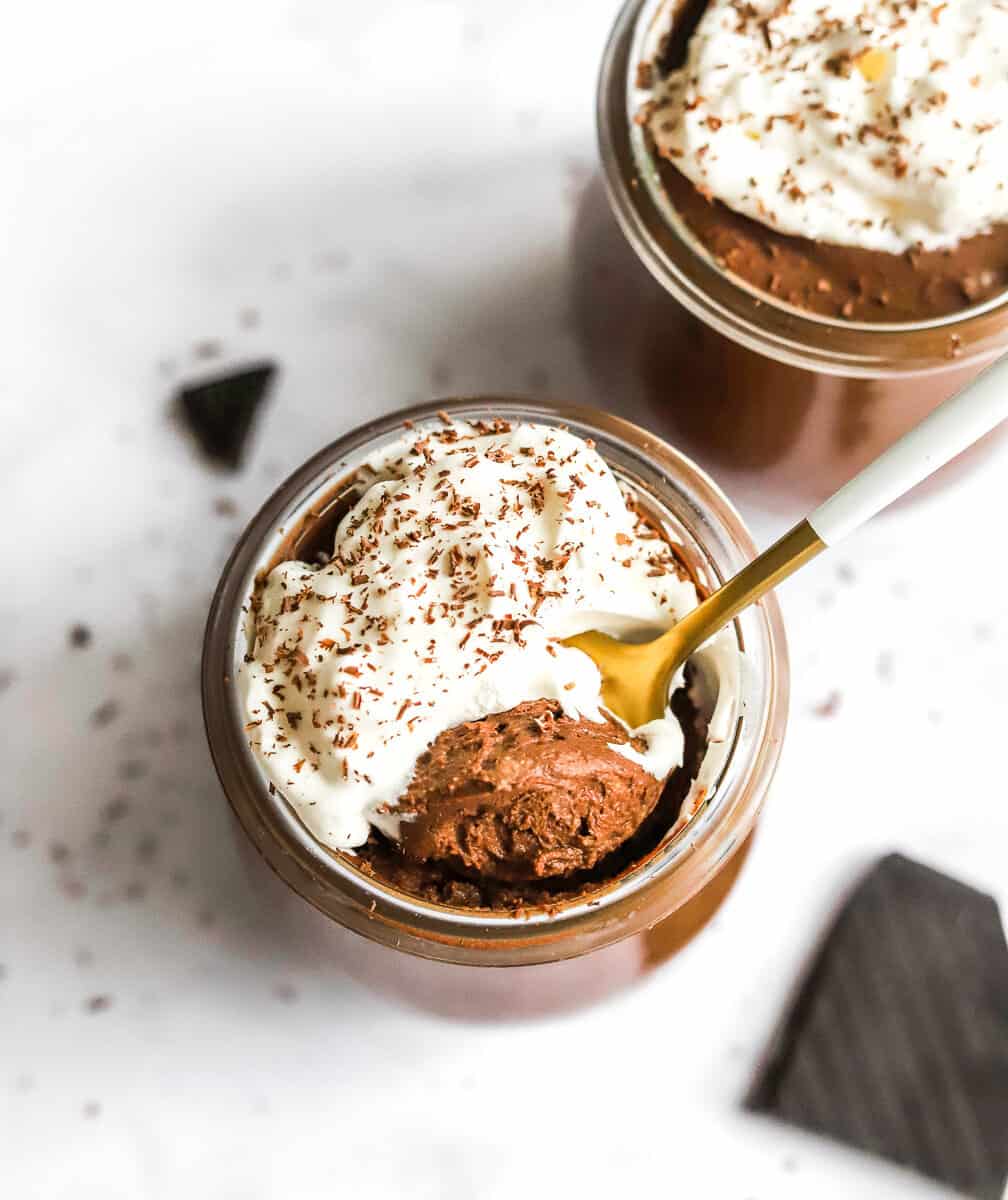 Chilled coconut cream whips into a dreamy vegan chocolate mousse with subtle tropical notes