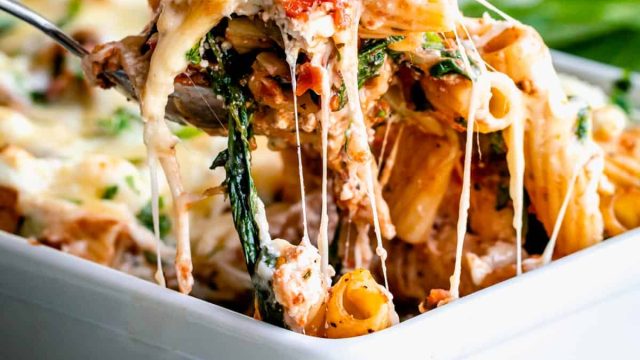 Enhance your pasta bake: save pasta water, add your favorite veggies, spice it up, or prep ahead for easy assembly