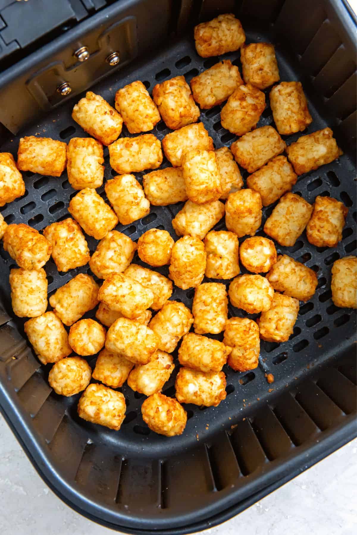 Fry the prepared vegan tots in hot oil until golden brown for an extra-crispy, indulgent treat