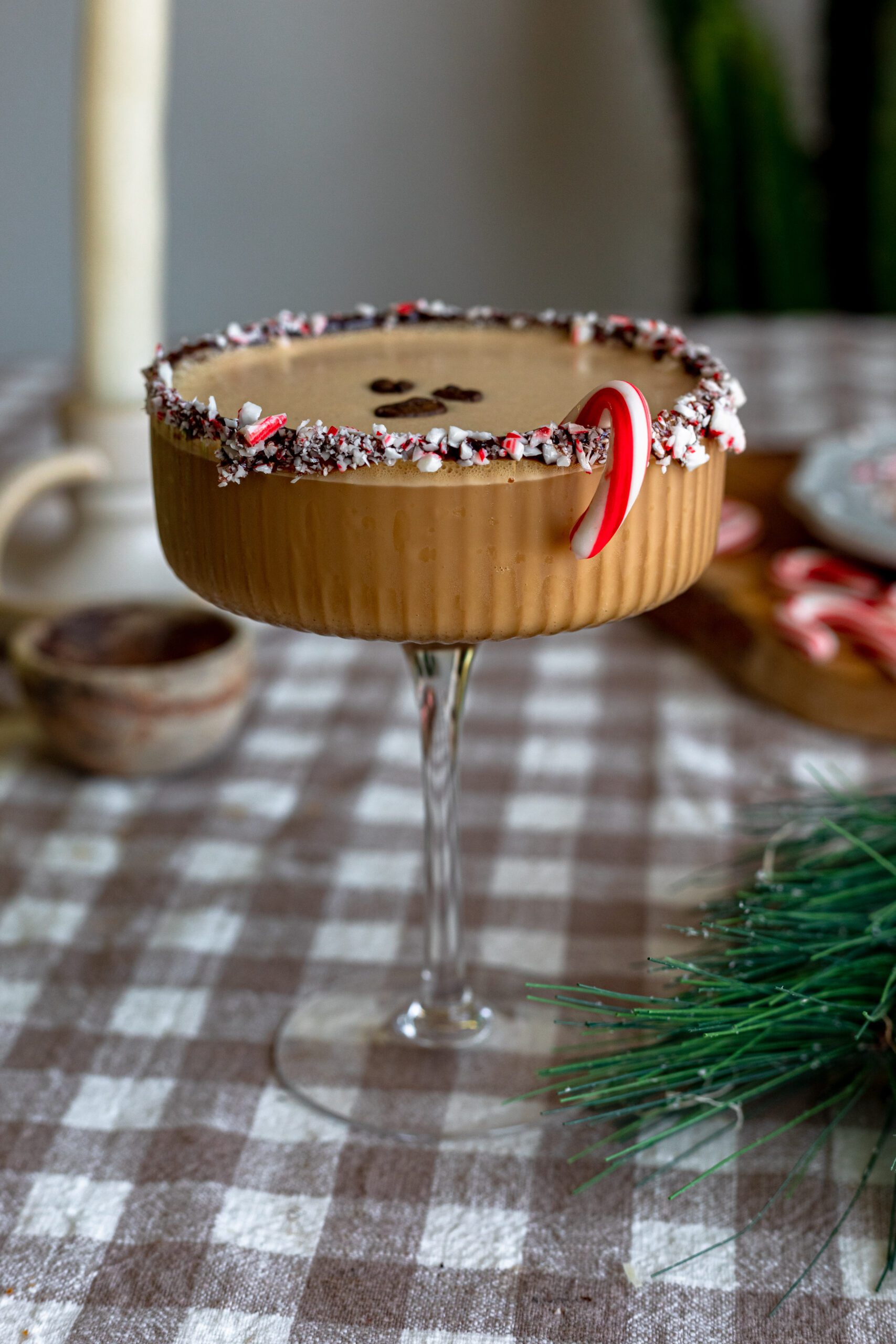 This frosty peppermint espresso martini is the perfect blend of festive cheer and caffeinated cool