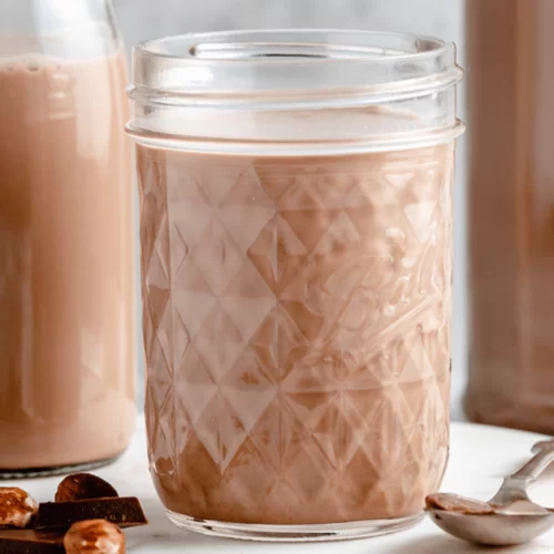 Refrigerate your vegan chocolate hazelnut milk in a sealed container for up to 5 days, or freeze for longer storage