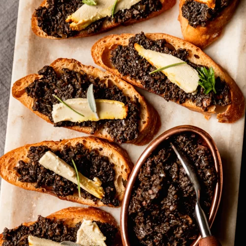 Vegan Mushroom Duxelles Crostini